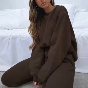 Chocolate brown sweat set